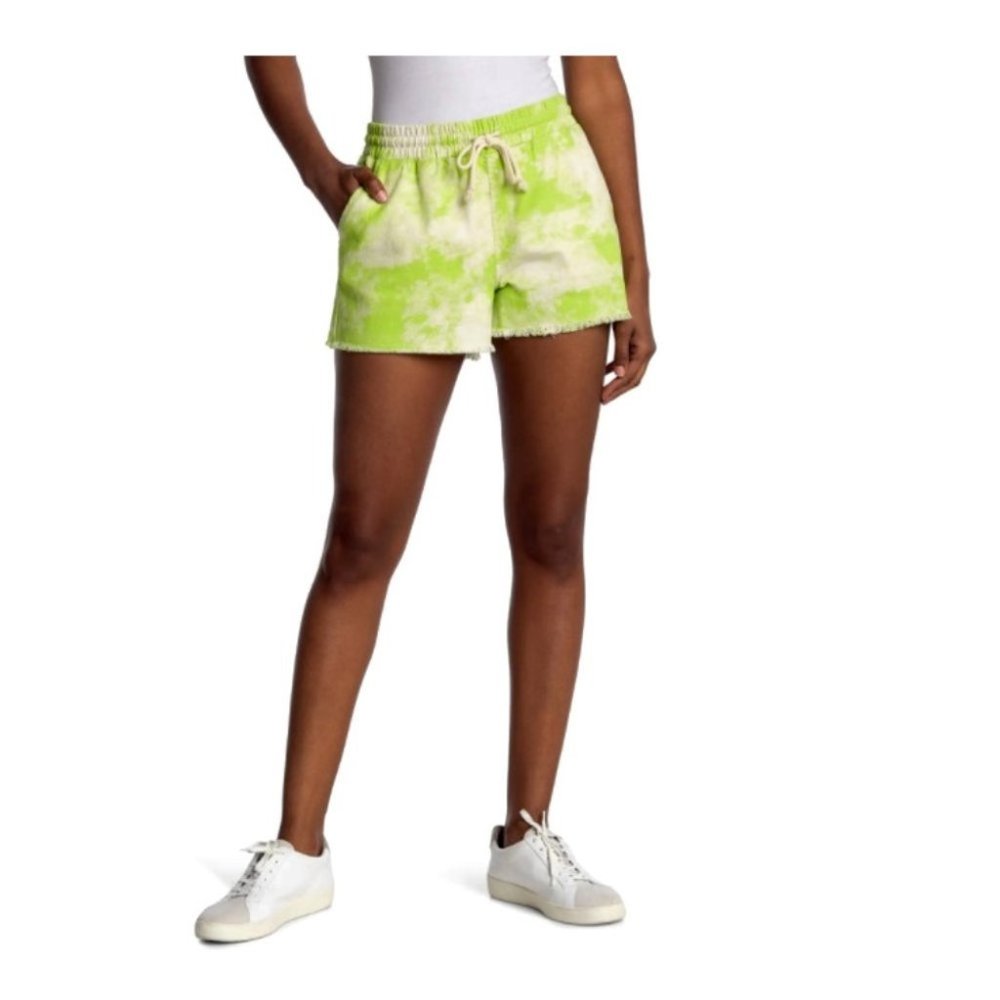 ABOUND New With Tags Women's Tie Dyed Raw Hem Stretch Cotton Denim Short…